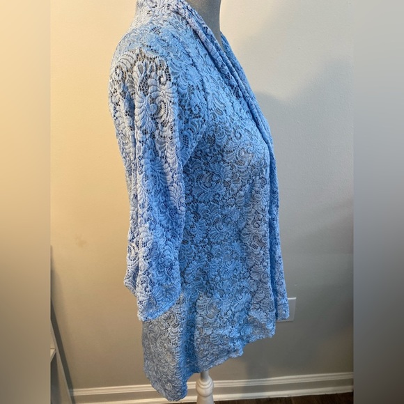 Emi & Ice Baby Blue Medium Lace Cardigan - Picture 3 of 5
